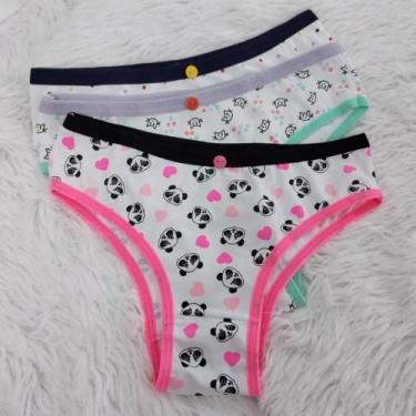 Imagem de Calcinha Amoo Infantil Microfibra Estampada 730 C/3, Cores sortidas, G