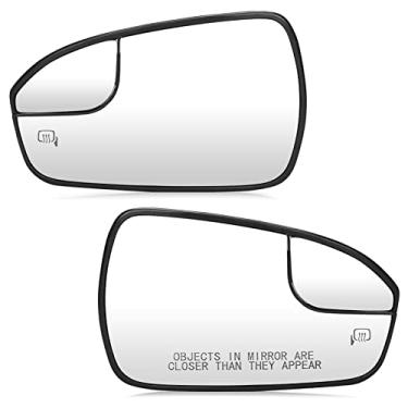 Imagem de Conjunto de vidro espelhado aquecido com visão lateral do passageiro e do motorista para Ford Fusion 2013, 2014, 2015, 2016, 2017, 2018, 2019, 2020, retrovisor convexo aquecido com suporte traseiro para ponto cego