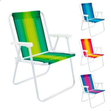 Imagem de Cadeira De Praia Alta Aço Dobrável 110kg Cores Sortidas - Mor