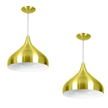 Imagem de Kit 2 Lustres Pendente Aladim Dourado 31cm