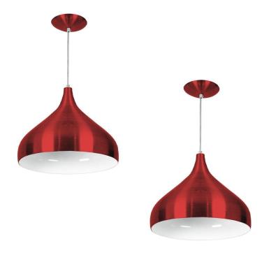 Imagem de Kit 2 Lustres Pendente Aladim Cereja 31cm