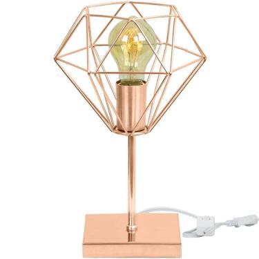 Imagem de Luminária de mesa abajur aramado Diamante New Cobre