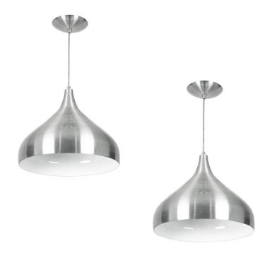 Imagem de Kit 2 Lustres Pendente Aladim Escovado 31cm