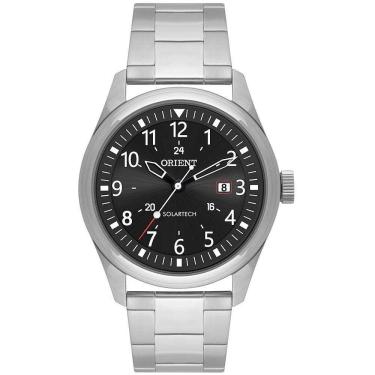 Imagem de Relógio Masculino Prata Preto Orient Solar Com Data