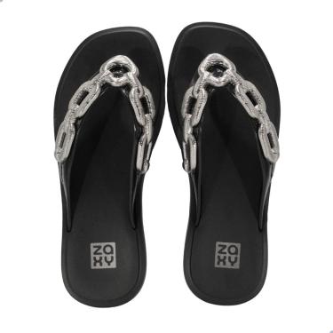 Imagem de Tamanco Feminino Zaxy Chain Preto