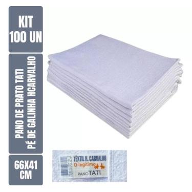 Imagem de Kit C/ 100Un - Pano De Prato Tati Têxtil H. Carvalho Pé De Galinha - L