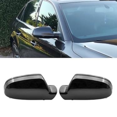 Imagem de GSRECY Capa de espelho, par de capa de espelho retrovisor lateral da porta externa compatível com Audi 2010-2013 A3, 2013-2016 A4 B8.5, 2010-2016 S5, sem assistência de faixa