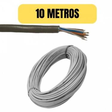 Imagem de Cabo telefone interno cci 2 pares 10 metro cinza - MARCA GENERICA