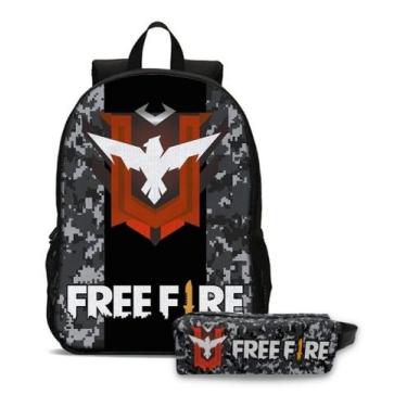 Imagem de Kit Mochila E Estojo Escolar Infantil Estampa Jogo De Sobrevivência Pa