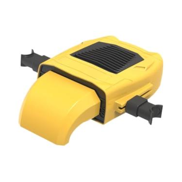Imagem de WeiLaiKeQi Ventilador de resfriamento do banco traseiro do carro USB ajustável 3 velocidades para caminhão RV Acessórios genéricos 19x11x5cm Versátil 12V 24V, Amarelo