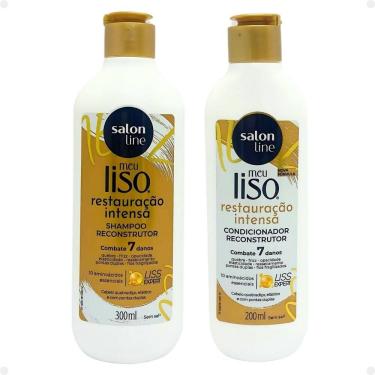 Imagem de Kit Salon Line Meu Liso: Shampoo 300ml e Condicionador 200ml Restauração Intensa