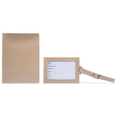 Imagem de Porta Passaporte e Tag de Mala Artlux PA709, Amêndoa