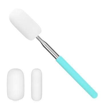 Imagem de Gosknor Esponja telescópica de cerâmica, esponjas de argila retrátil em bastão estendem até 72 cm palitos de esponja telescópica para cerâmica (azul)