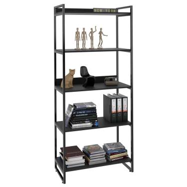Imagem de Estante Multiuso 80cm 5 Prateleiras C08 Preto Onix