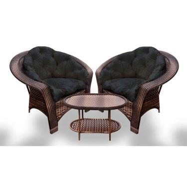 Imagem de Conjunto De Poltronas 19 2 Poltronas + 1 Mesa Centro Preto