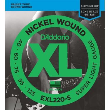 Imagem de Encordoamento D Addario Baixo Exl220 40-125, 5 Cordas