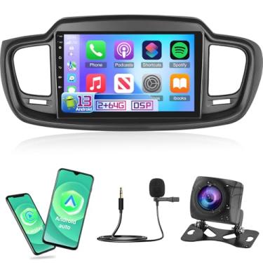 Imagem de NHOPEEW [2+64G] Estéreo Android para KIA Sorento 2015-2020 com Carplay sem fio e Android Auto, rádio de reposição com tela sensível ao toque de 10,1 polegadas com DSP, WiFi, GPS, link espelhado, SWC +