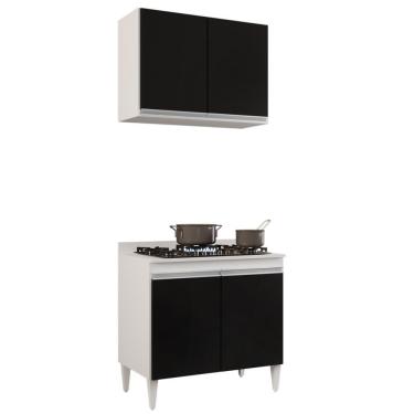 Imagem de Armário Califórnia E Balcão Para Cooktop Flórida Branco/pto - Lumil