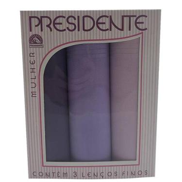 Imagem de Lenços Femininos Presidente De Bolso 30cm 100 Algodão Kit 3 Unidades, 