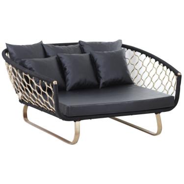 Imagem de Chaise Milão Trama Original Em Alumínio Para , Jardim, Preto Acapulco