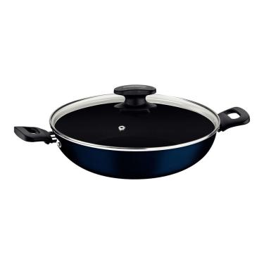 Imagem de Wok Tramontina 28cm 3,2l Ravena Antiaderente Starflon Max Tampa De Vidro Tramontina