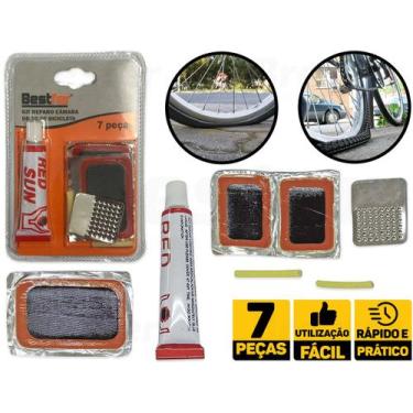 Imagem de Kit Reparo Remendo Bike Pneu Câmara De Ar 7 Peças Bestfer BFH0974