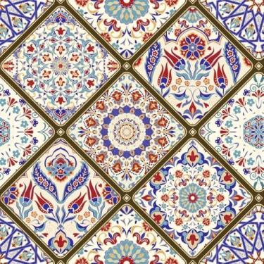 Imagem de Papel De Parede 5m Adesivo Azulejo Português Colorido
