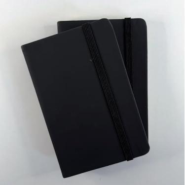 Imagem de Caderneta de Anotações Tipo Moleskine 10x15cm Caderno COM PAUTA - Preta 1 Unidade