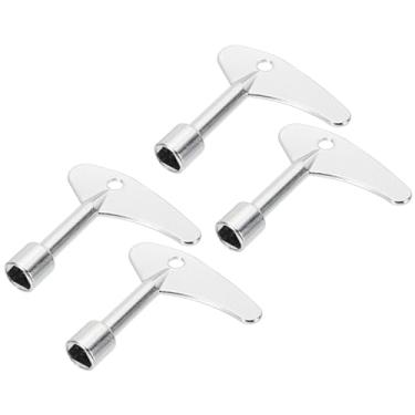 Imagem de PATIKIL Chave inglesa triangular, pacote com 4 chaves de soquete triangulares universais, chave de armário de liga de zinco para elevador, caixa de medidor de água a gás elétrico