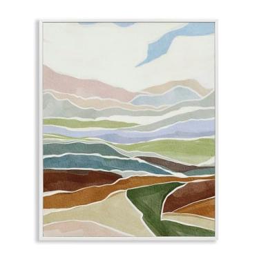Imagem de Stupell Industries Design de arte giclée emoldurado branco com listras ásperas Southwestern Canyon por Nikita Jariwala, 61 x 76 cm