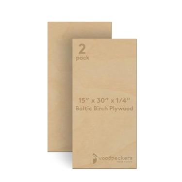 Imagem de Woodpeckers Compensado De Bétula Do Báltico 15 X 30 1/4" - Madeira Para Artesanato 6 Mm, Pacote Com 2, Grau B/Bb, Mais Resistente Que Folhas Tília Ou Balsa, Perfeito Corte A Laser, Cnc, Queima Madei