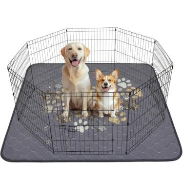 Imagem de LOOBANI Tapetes Higiênicos Laváveis Para Cães: Tapete Reutilizável Extra Grande Cães, 163 Cm X 182 Cm, Superabsorvente E À Prova De Vazamentos, Antiderrapante Gaiolas, Cercadinho, Chão, Cinza