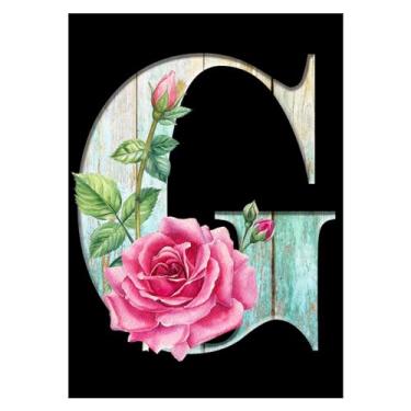 Imagem de YOYA Kits De Pintura Com Diamantes Para Adultos, Letras 5D, Flores Perfuração Completa, Kit Pedras Preciosas Decoração Parede 30 X 40 Cm (G)