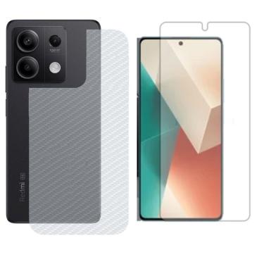Imagem de Película Hidrogel + Adesivo Fibra De Carbono Para Redmi Note 13 5g - Transparente
