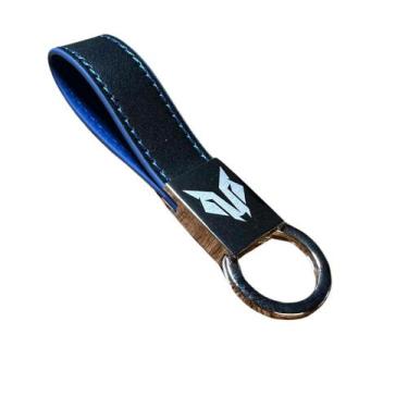 Imagem de Chaveiro Azul Quattro Car Service Azul Em Couro Pu
