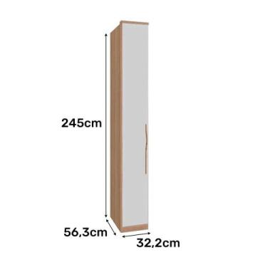 Imagem de Guarda Roupas Modulado 1 Porta e Prateleiras 245x32,2cm Setiba Plus Ca