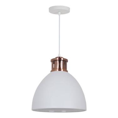 Imagem de Pendente metal 1xe27 40w 30x33,5cm branco qpd1161-br casual light