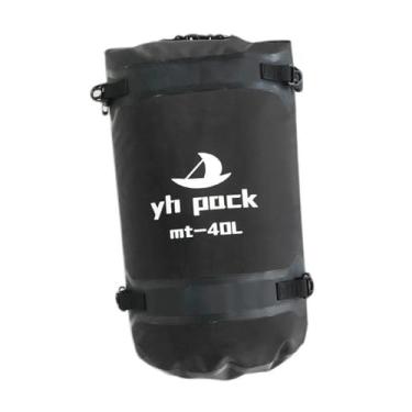 Imagem de YIJU Bolsa de viagem impermeável para motocicleta, bolsa traseira universal para banco traseiro, grande capacidade para homens e mulheres, para viagens de, Preto 40l