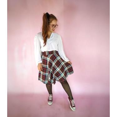 Imagem de Saia xadrez evasê - La Poupée