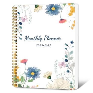 Imagem de TREES Agenda mensal 2025-2027, calendário planejador de 24 meses 2025-2027, julho de 2025 a junho de 2027, 18,5 cm × 24 cm, agenda simples com objetivos mensais para planejamento escolar e residencial
