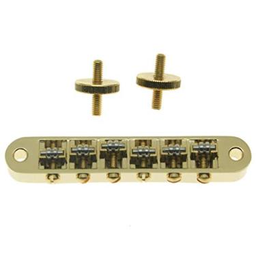 Imagem de Dopro Ponte de rolo de guitarra dourada Tune-O-Matic Bridge para EUA Les Paul, SG, ES Dot, Gretsch Bigsby T-O-M com postes M4