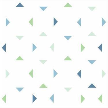 Imagem de Papel de Parede Adesivo Triângulos Azul 36598 0,58x2,5M - Adesivo BR