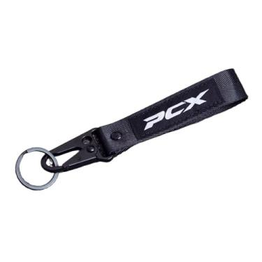 Imagem de jininshengxindianzi Motorcycle 3D Embroidery Keychain KeyRing Accessories Compatible With PCX 125 150 160 PCX125 PCX150 PCX160 2010-2021 2022(Black 1 piece)