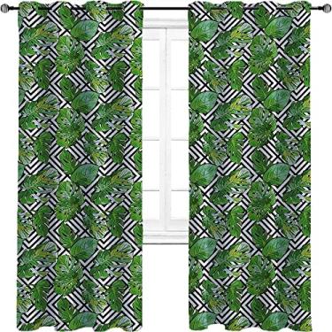 Imagem de Cortinas blecaute de árvore para quarto - Cortinas de escurecimento de ambiente com isolamento térmico com ilhós para sala de estar, cortina de isolamento de cozinha com tratamento de sombreamento