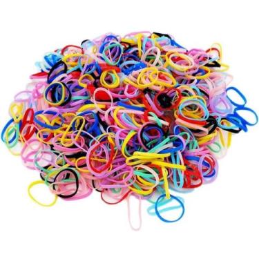 Imagem de 500 Elásticos Silicone Estojo Colorido Cabelo Infantil Kit - lastic