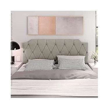 Imagem de Cabeceira kelly bege, design moderno, decorar cama box, 1,40