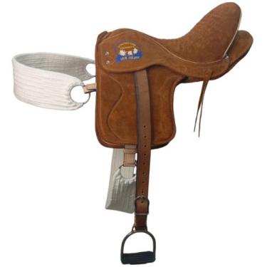 Imagem de Sela Semi Porfissional Para Vaquejada Cavalo Em Couro Marrom - selaria