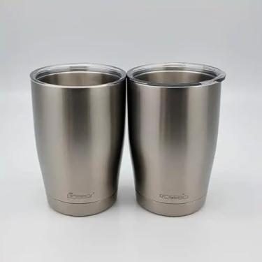 Imagem de Copo Térmico Parede Dupla em Aço Inox Cinza 350ml com Tampa Rosqueável - Estilo Casual