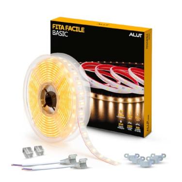 Imagem de Fita Led Facile Basic 5 Metros 7w 9mm Branco Quente 2700k, Branco Neutro 4000k ou Branco Frio 6500k 60 leds a prova d'água Alut By Avant (Branco Quente 2700k, 220v)