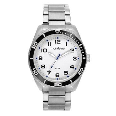 Imagem de Relógio MONDAINE masculino analógico prata branco 32656G0MVNE2
